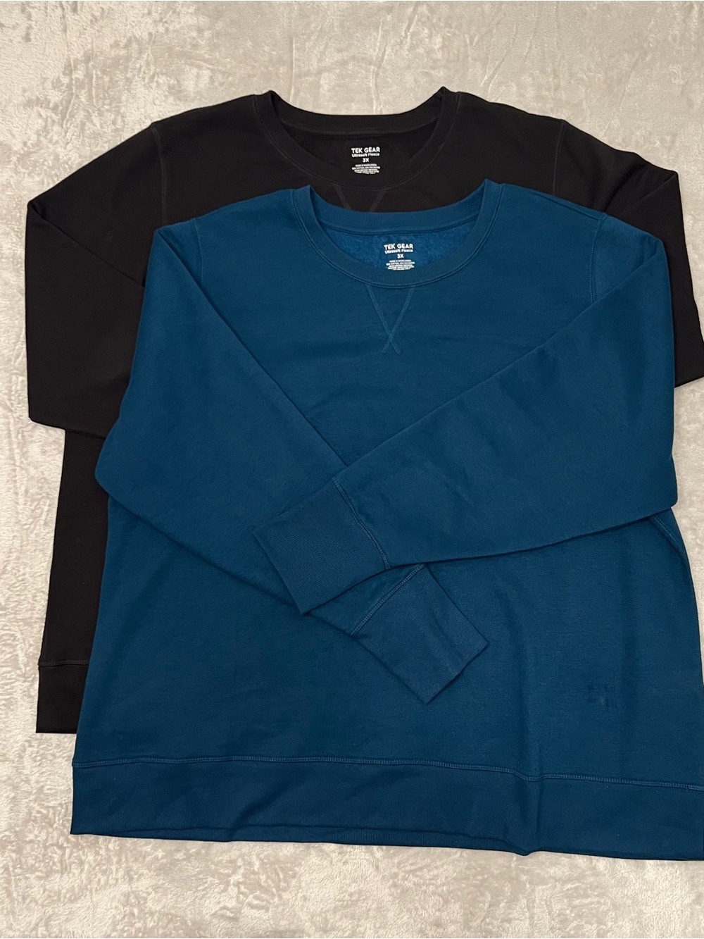Tek Gear Sweatshirt Ultrasoft Long Sleeve - Set Of 2 - Black/Blue 3XL